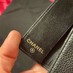 CHANEL Quilted Leather Card & Key Holder Case